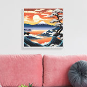 Kalme berg Fuji bij zonsondergang Canvas Afdruk (Insitu (Woonkamer))