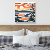 Kalme berg Fuji bij zonsondergang Canvas Afdruk (Insitu (Slaapkamer))