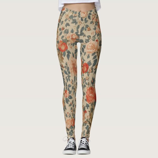 Kalme bloemenlegging leggings (Voorkant)