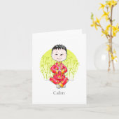 Kalme de notakaarten van de Jongen van China Kaart (Gele Bloem)