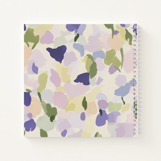 Kalme en zachte Paarse Sweet Peas Squared Notitieb Notitieboek (Achterkant)