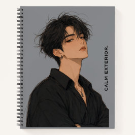 Kalme Exterieur Anime Jongen Attitude Notitieboek