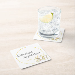 Kalme geest vreugdevol hart Boeddha Quote Kartonnen Onderzetters