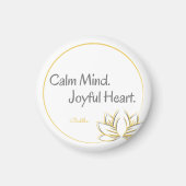 Kalme geest vreugdevol hart Boeddha Quote Magneet (Voorkant)