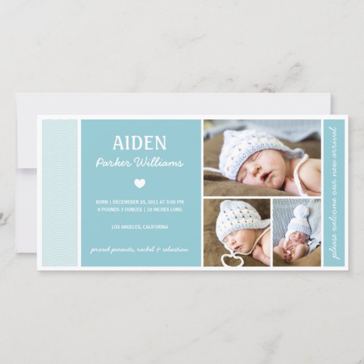 KALME GOLVEN | GEBOORTEAANKONDIGING BABY AANKONDIGING (Voorkant)