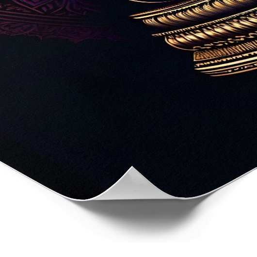 Kalme gouden Boeddha in meditatie Poster (Hoek)