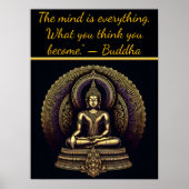 Kalme gouden Boeddha in meditatie Poster (Voorkant)