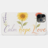 Kalme Hoop Liefde Bloemen iPhone Case met Zonneblo (Achterkant (horizontaal))