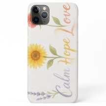 Kalme Hoop Liefde Bloemen iPhone Case met Zonneblo