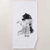 Kalme lijnen aan de kust strandlaken (Voorkant)