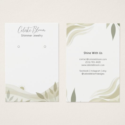 Kalme Neutral Foliage Waves Kunstwerk Kaart (Voorkant /achterkant)