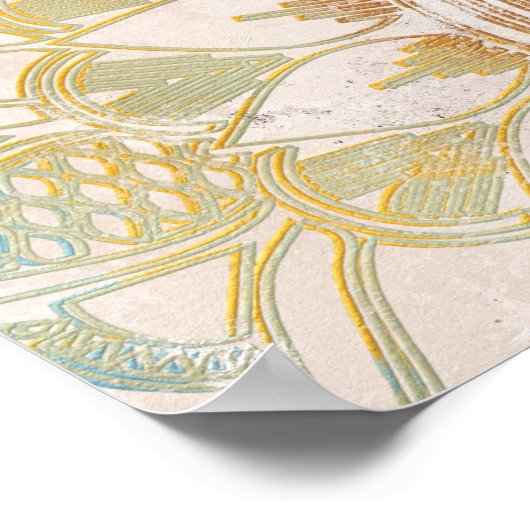 Kalme neutrale toon gouden mandala spirituele muur poster (Hoek)