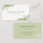 Kalme olijfgroene groene groene bladeren visitekaartje (Voorkant / Achterkant)