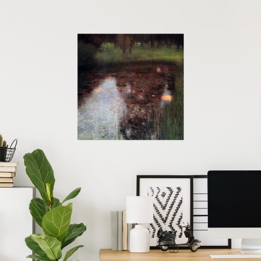 Kalme vijver op Kammer kasteelterrein, Gustav Klim Poster (Thuiskantoor)