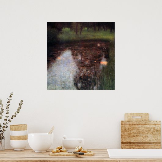 Kalme vijver op Kammer kasteelterrein, Gustav Klim Poster (Keuken)