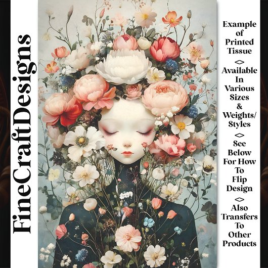 Kalme Vrouw Bloem Earth Spirit AG4Z Decoupage Tissuepapier