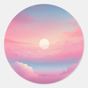 Kalme wolken lucht ronde sticker