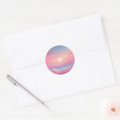 Kalme wolken lucht ronde sticker (Envelop)