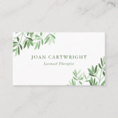 Kalme zachte groene bladeren - therapeut visitekaartje (Voorkant)