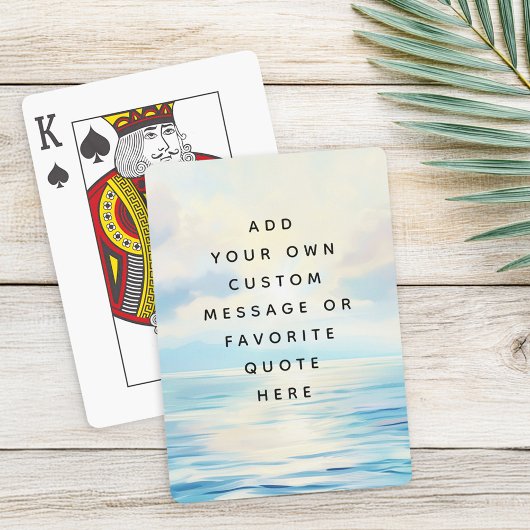 Kalme zeeen oceaan zonsopgang schilderen aangepast pokerkaarten