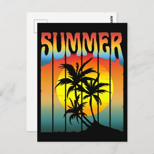 KALME ZOMER ZONSONDERGANG BRIEFKAART (Voorkant / Achterkant)