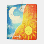 Kalme zon en de maan keramisch ornament (Links)