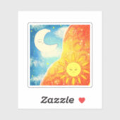 Kalme zon en de maan sticker (Vel)
