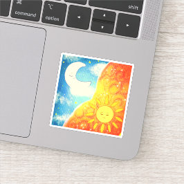 Kalme zon en de maan sticker