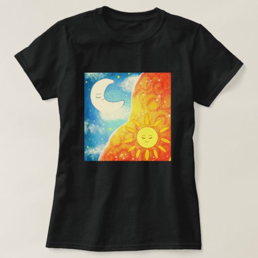 Kalme zon en de maan t-shirt (Design voorkant)
