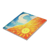 Kalme zon en de maan tegeltje (Zijkant)