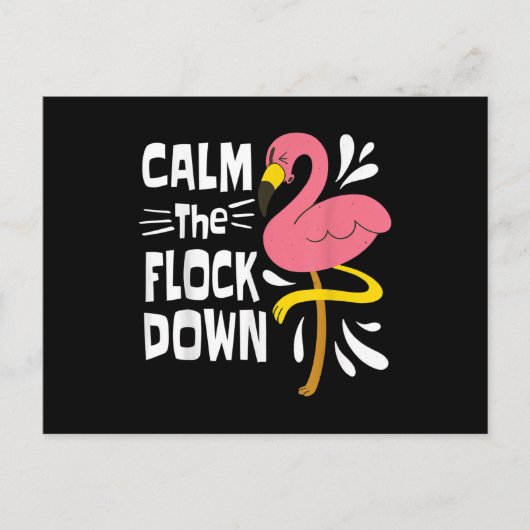 Kalmeer De Kudde Funny Roze Flamingo Briefkaart (Voorkant)
