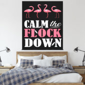 Kalmeer de kudde naar beneden Flamingo Pink Canvas Afdruk (Insitu (Slaapkamer))
