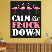 Kalmeer de kudde naar beneden Flamingo Pink Canvas Afdruk (Insitu (Woonkamer))