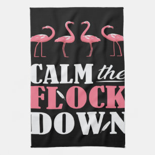 Kalmeer de kudde naar beneden Flamingo Pink Theedoek