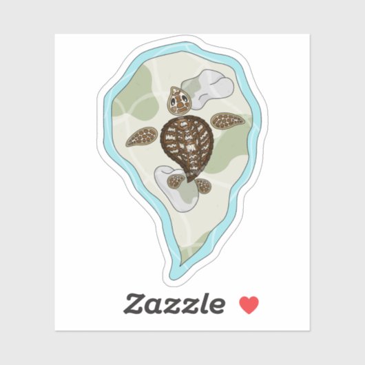 Kalmeer de Sticker van het Zee Turtle Contour (Vel)
