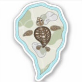 Kalmeer de Sticker van het Zee Turtle Contour (Voorkant)