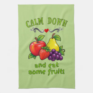 Kalmeer en eet wat fruit theedoek