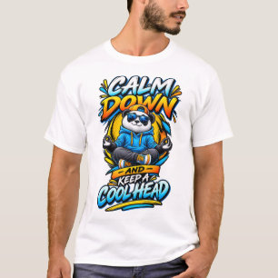 Kalmeer en Houd een Koud Hoofd Panda T-shirt