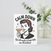 Kalmeer retro grappig citaat feestdagenkaart (Staand voorkant)