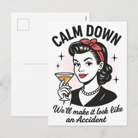 Kalmeer retro grappig citaat feestdagenkaart (Voorkant / Achterkant)