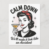 Kalmeer retro grappig citaat feestdagenkaart (Voorkant)