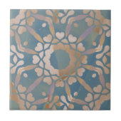 Kalmerend Blauw Beige Wit Verdrietig Geometrisch Tegeltje (Voorkant)
