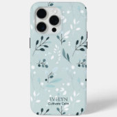 Kalmerend Blauw Blad Patroon - Elegante Minimalist Case-Mate iPhone Case (Achterkant)