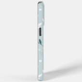 Kalmerend Blauw Blad Patroon - Elegante Minimalist Case-Mate iPhone Case (Achterkant / Rechts)