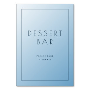 Kalmerend Blauw Minimalistisch Bord voor Dessertba Kaart