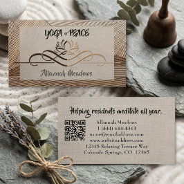 Kalmerend Linnen Bamboe Yoga Instructeur Visitekaa Visitekaartje