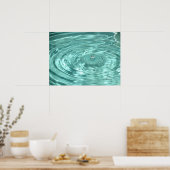 Kalmerend mooi blauw water druppel rimpels Poster (Keuken)