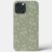 Kalmerend Olijfgroen Bladerrijk Bloempatroon Case-Mate iPhone Case (Achterkant)