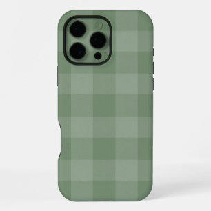 Kalmerend Saliegroen Geruit Minimalistisch Patroon iPhone 16 Pro Max Hoesje