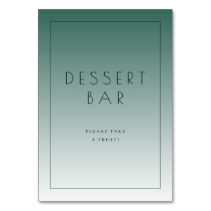 Kalmerend Teal Minimalistisch Dessertbar Bord Kaart